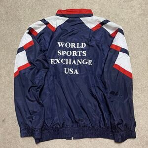 Vintage Red/White/Blue World Sports Exhange USA Windbreaker Jacket Large